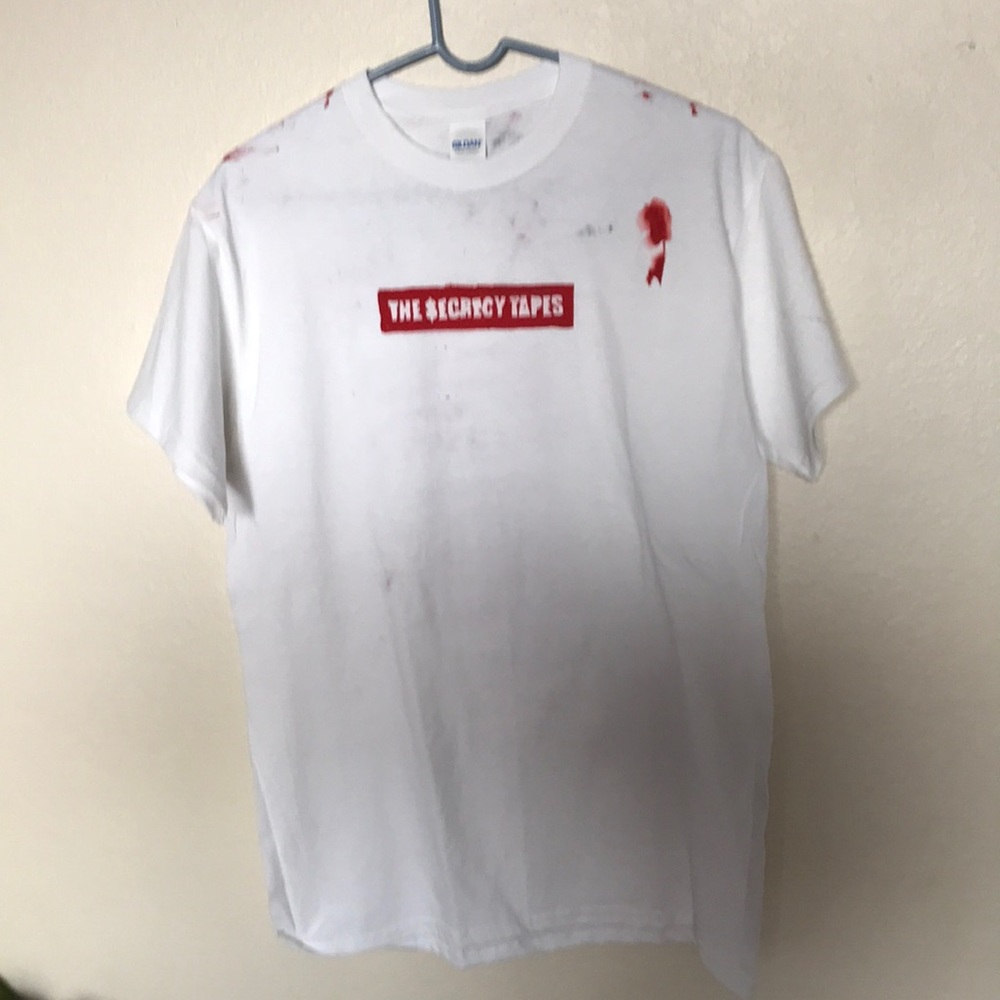 $ecrecy Tapes box logo white tee designed by me